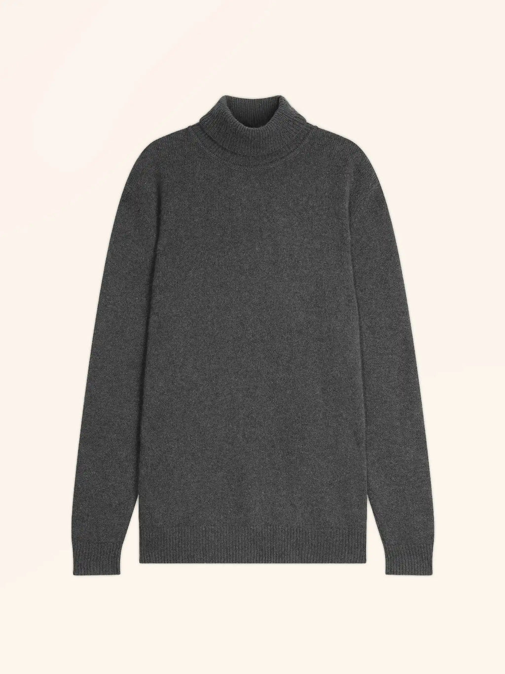 SACHA Pull Col Roulé 4 Fils Anthracite Chiné