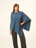 SALLY Poncho 4-fädig Grün Petrol meliert