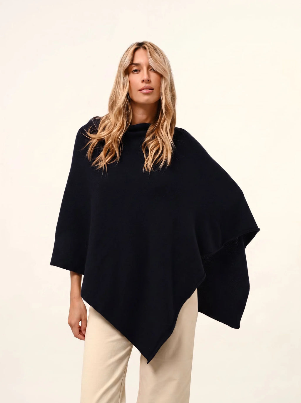 SALLY Poncho 4 Fils Bleu Marine