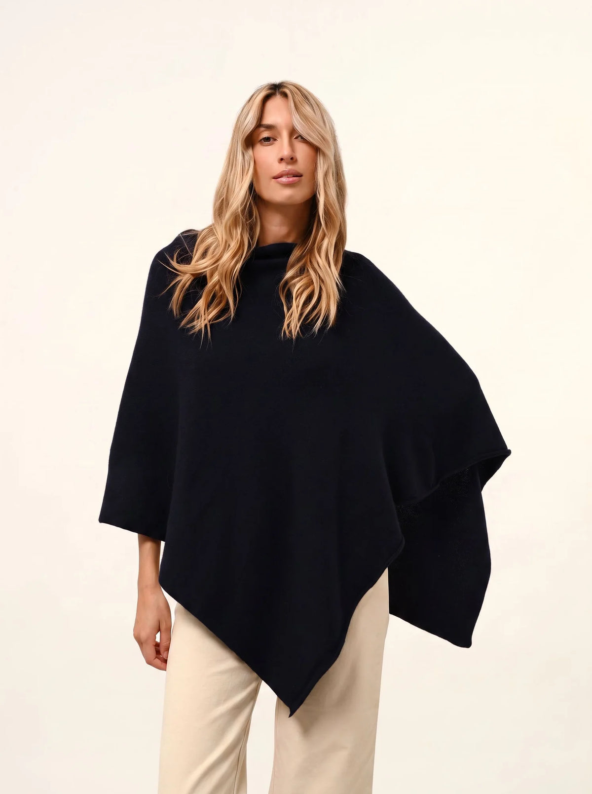 SALLY Poncho 4 Fils Bleu Marine