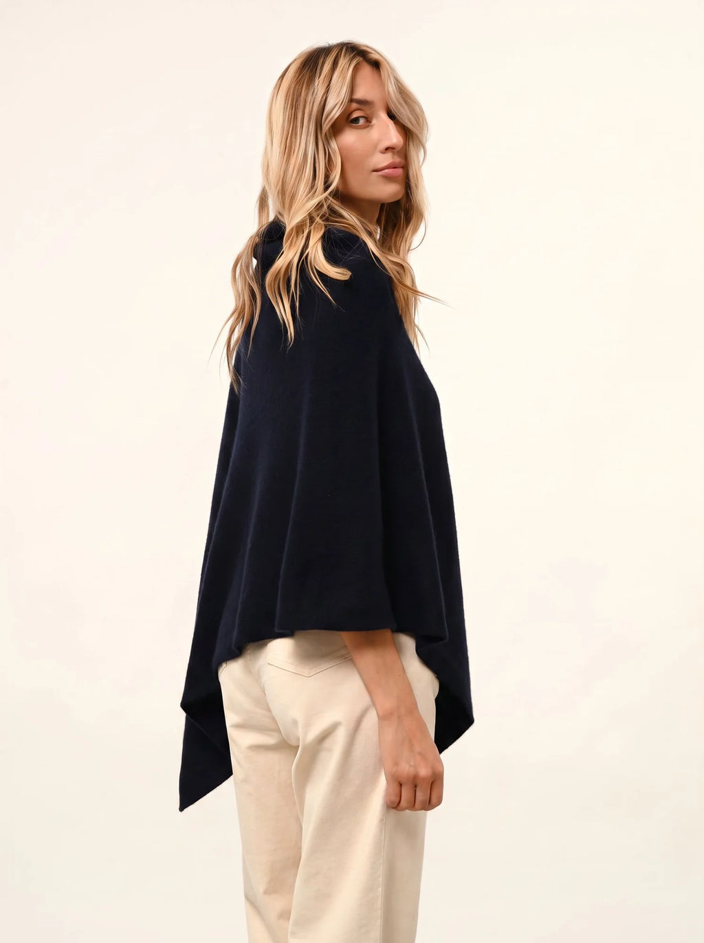 SALLY Poncho 4 Fils Bleu Marine