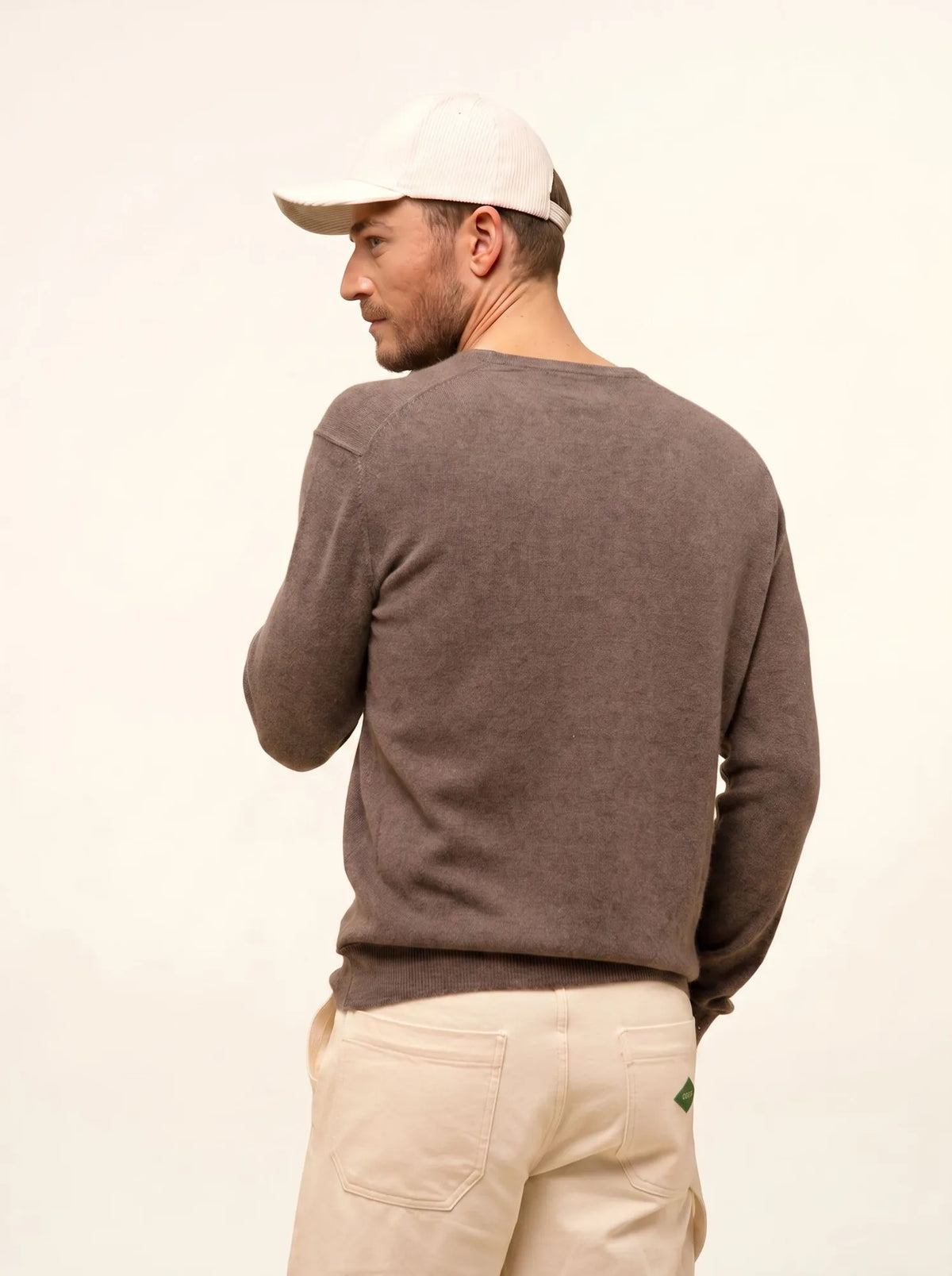 TOM Pull Col V Taupe Chiné