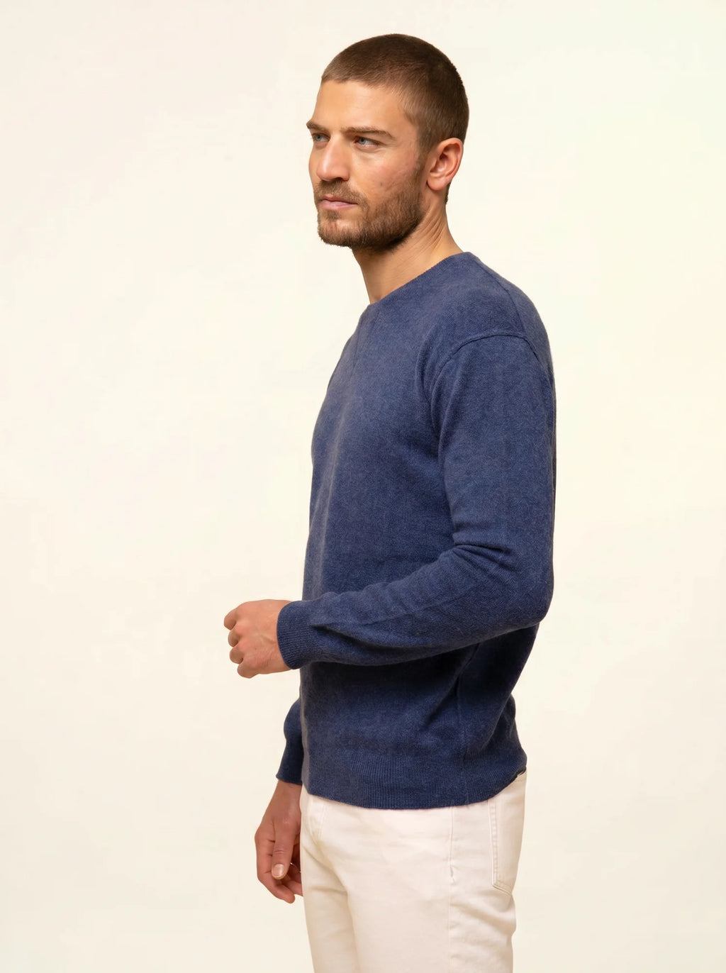 NOE Pull Col Rond Océan Chiné