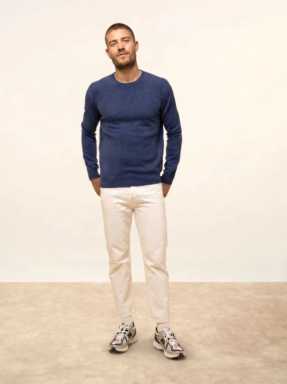 NOE Pull Col Rond Océan Chiné