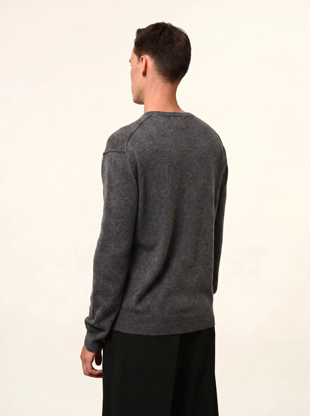 NOE Pull Col Rond Anthracite Chiné