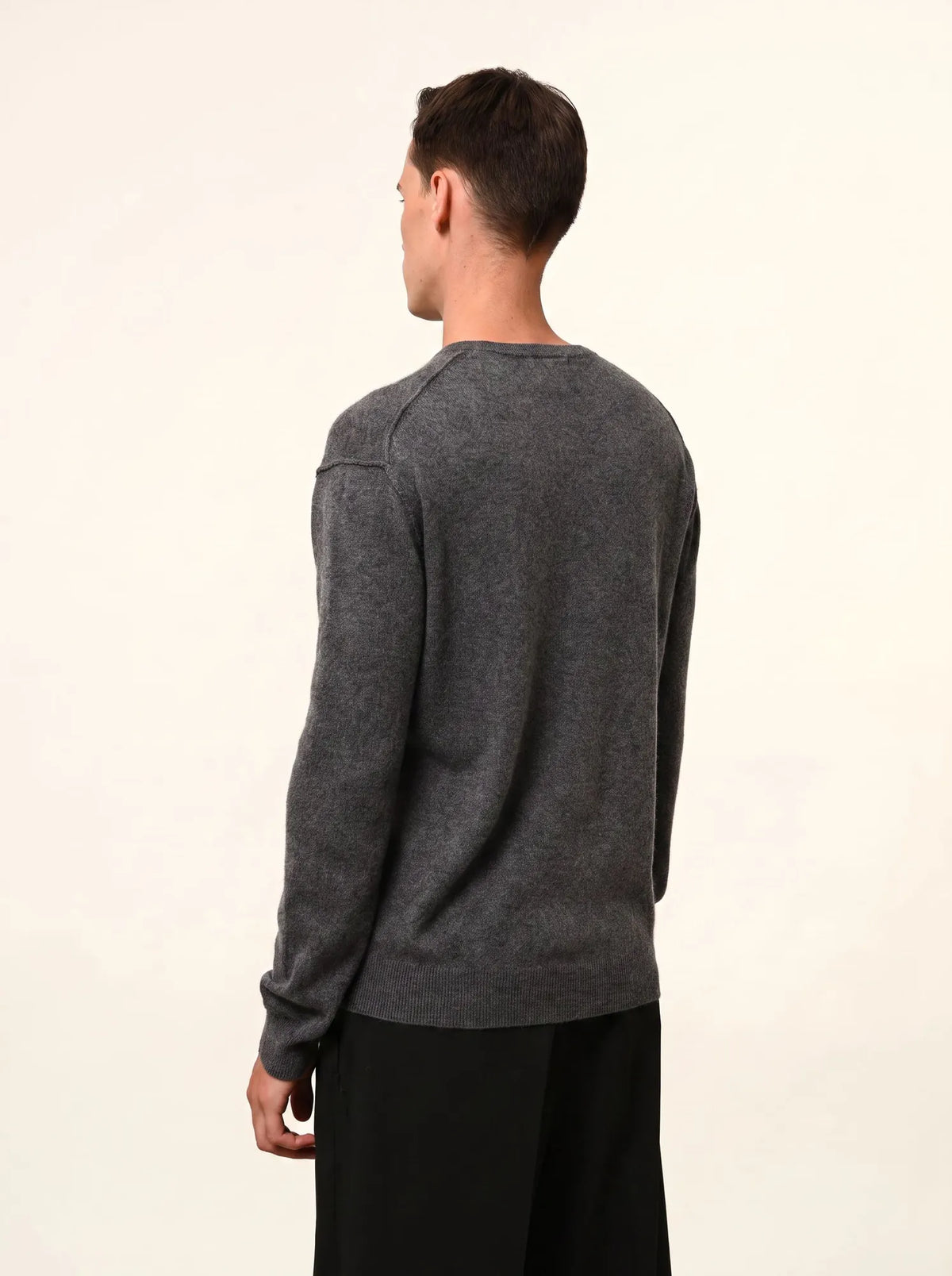 NOE Pull Col Rond Anthracite Chiné