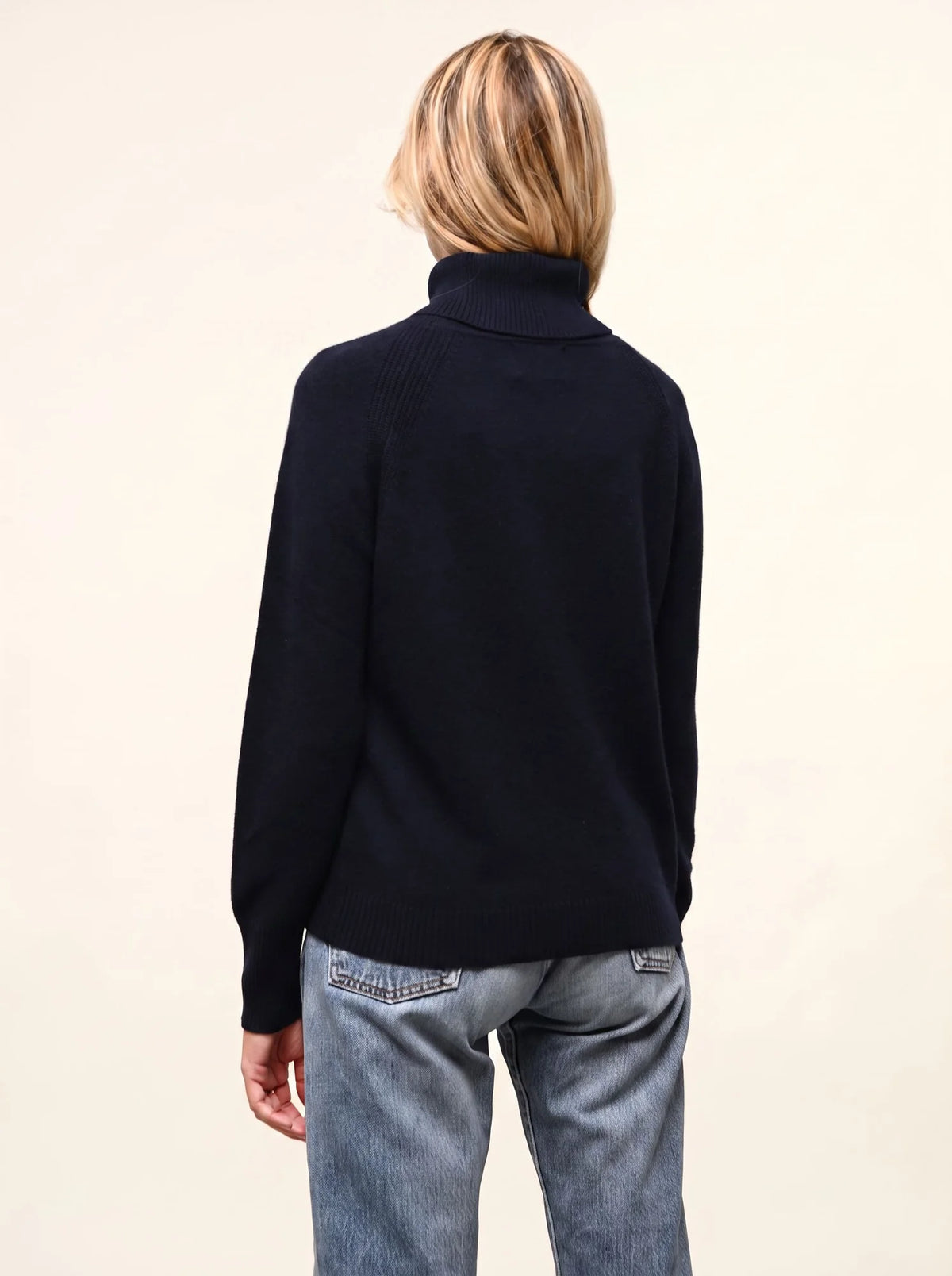 LILLY Pull Col Roulé Bleu Marine