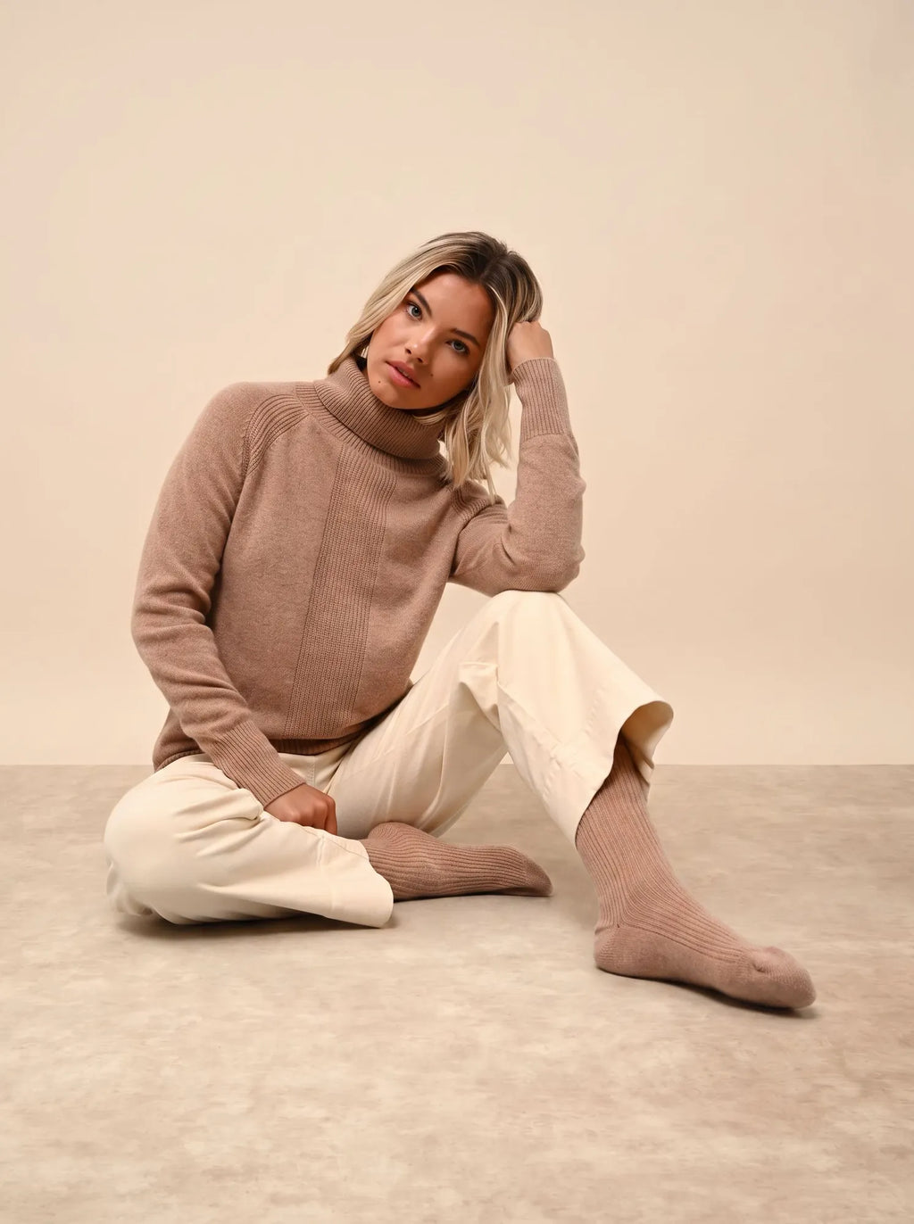 DAYAYA Chaussettes 4 Fils Camel Chiné