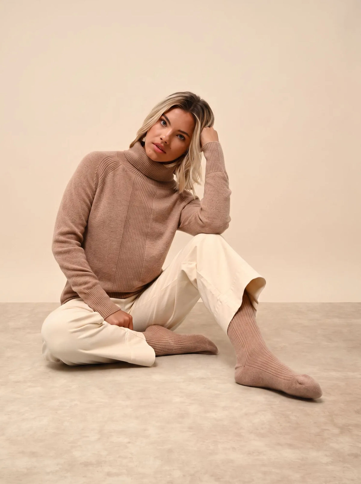 DAYAYA Chaussettes 4 Fils Camel Chiné