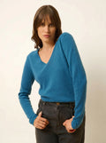 JOAN Sweater V-Neck Peacock