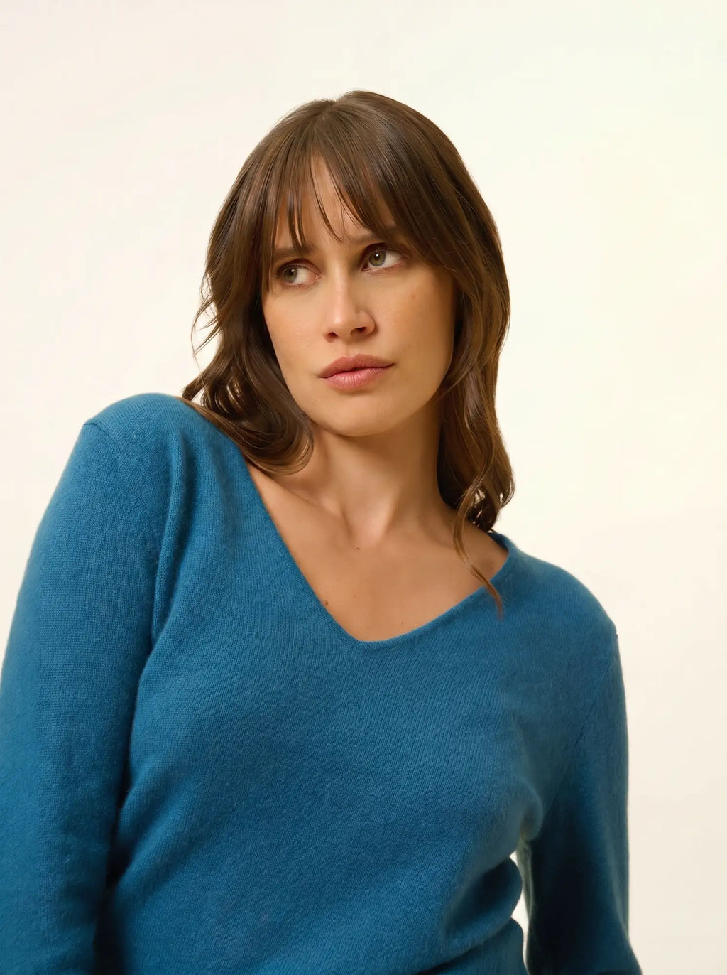 JOAN Sweater V-Neck Peacock