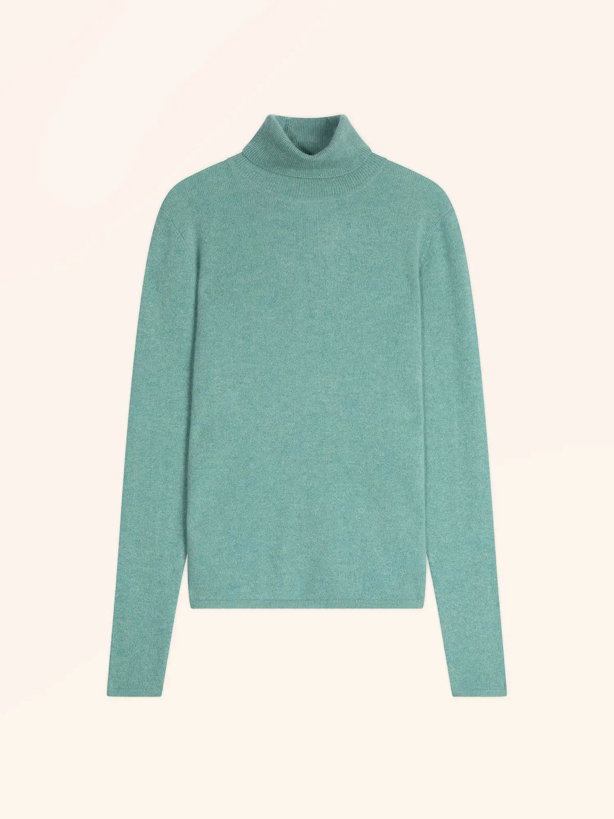 AVA Pull Col Roulé Vert Chiné