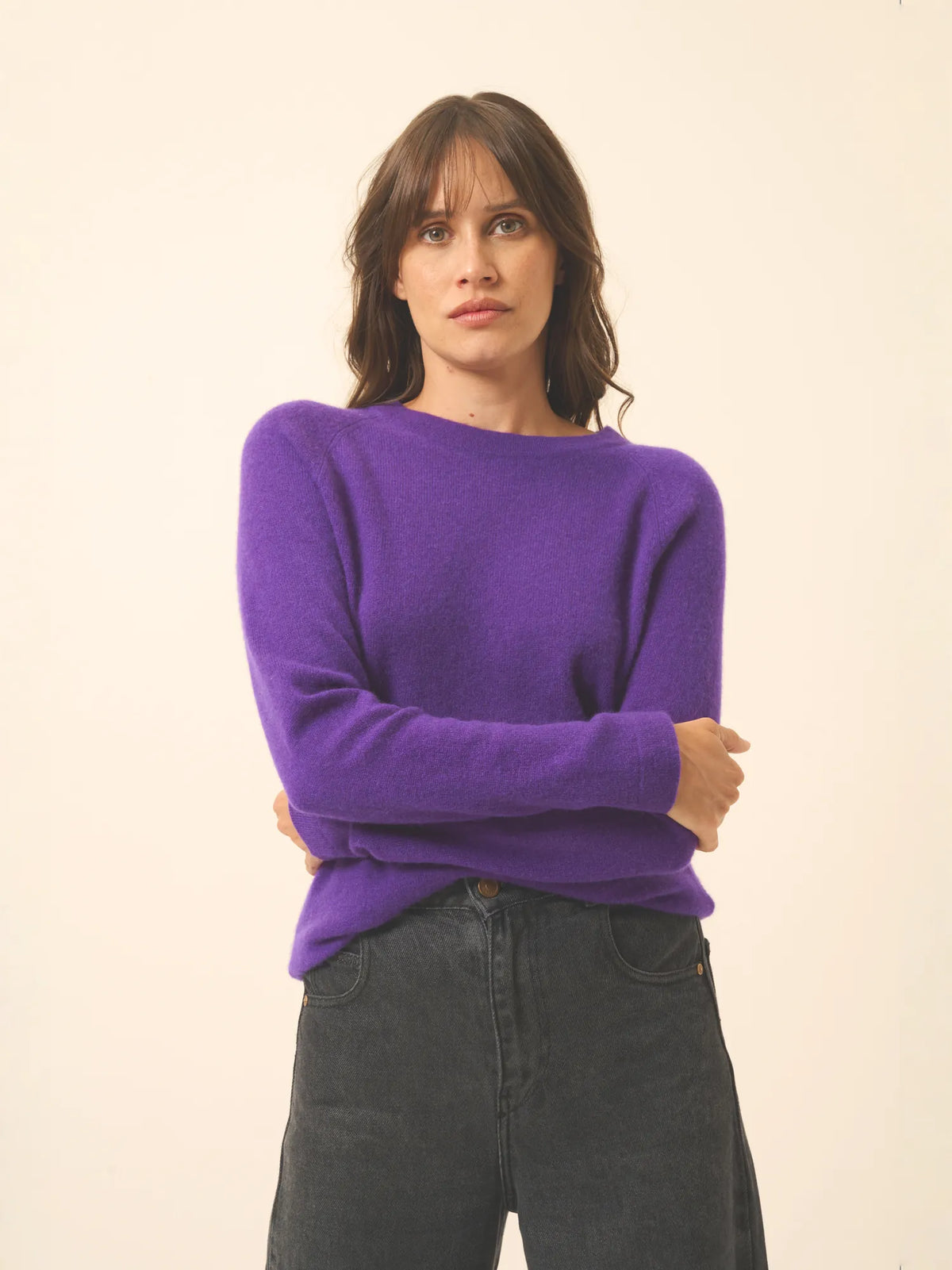 JANE Pull Col Rond Violette