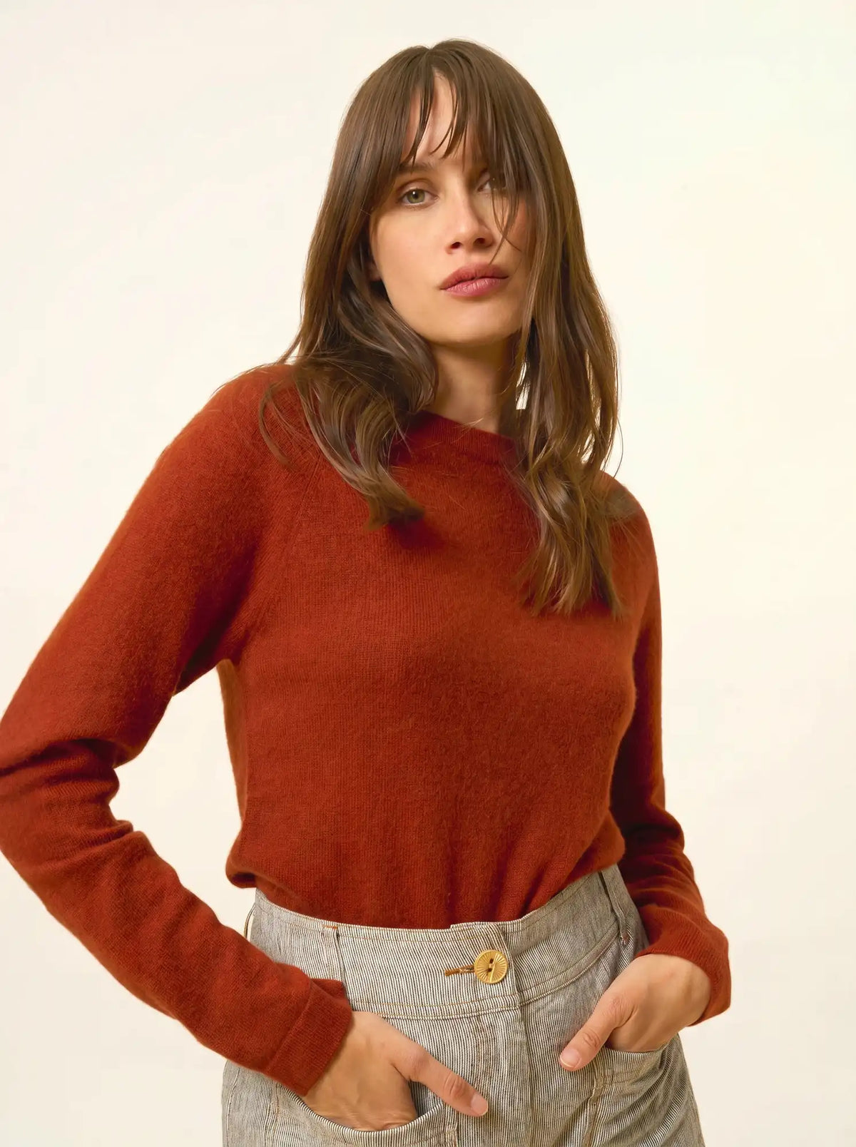 JANE Pullover Rundhalsausschnitt Eichhörnchenbraun