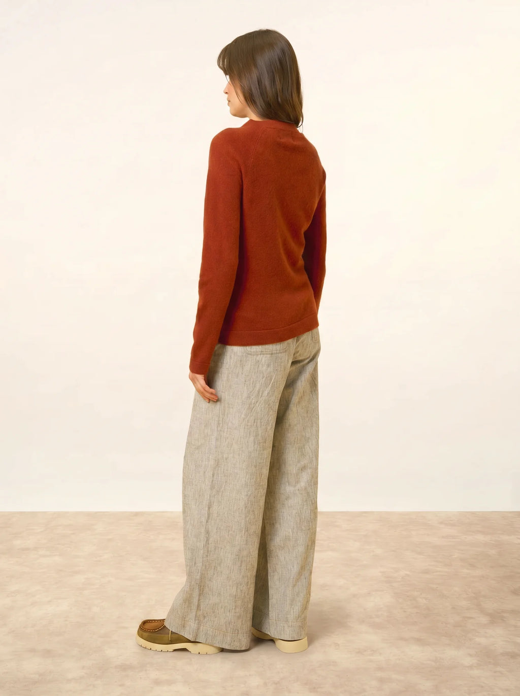 JANE Pullover Rundhalsausschnitt Eichhörnchenbraun