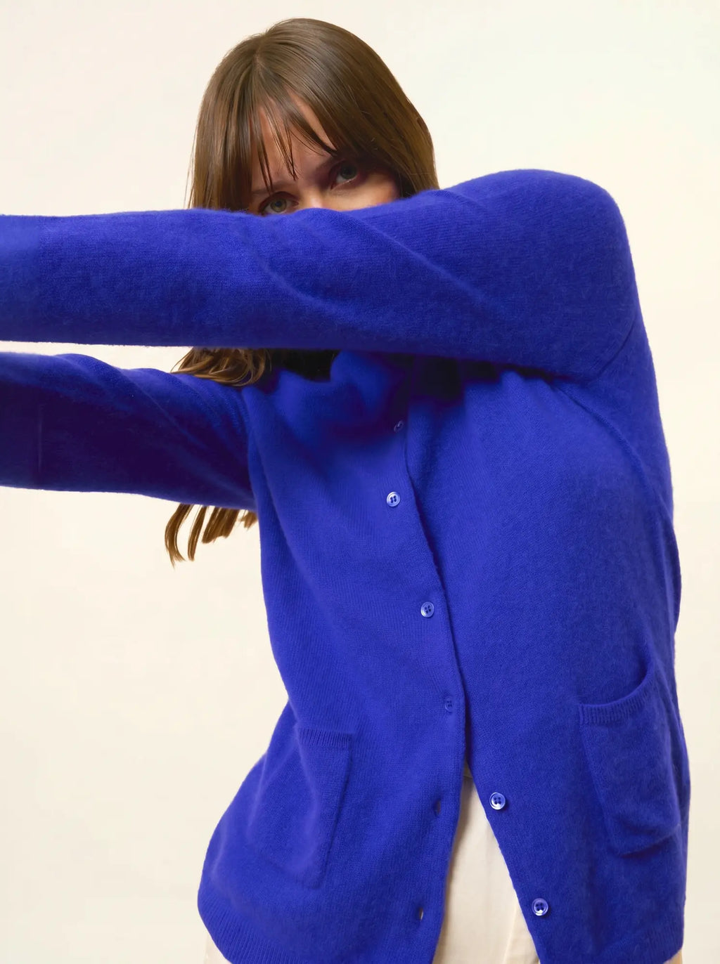 KATHARINE Cardigan Col Rond Indigo