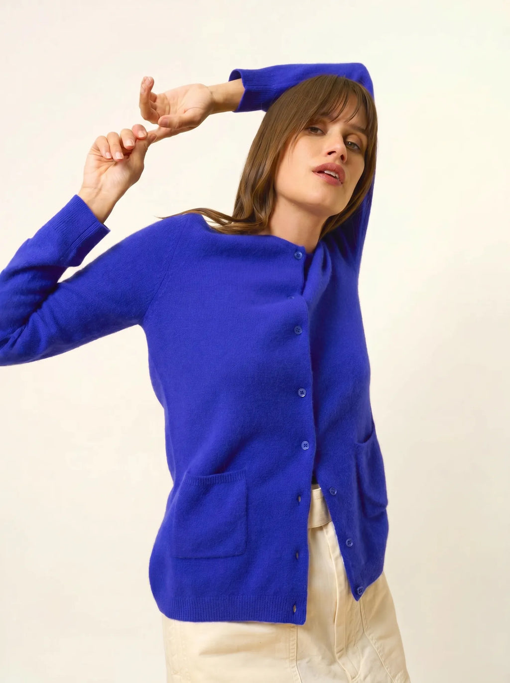 KATHARINE Cardigan Col Rond Indigo