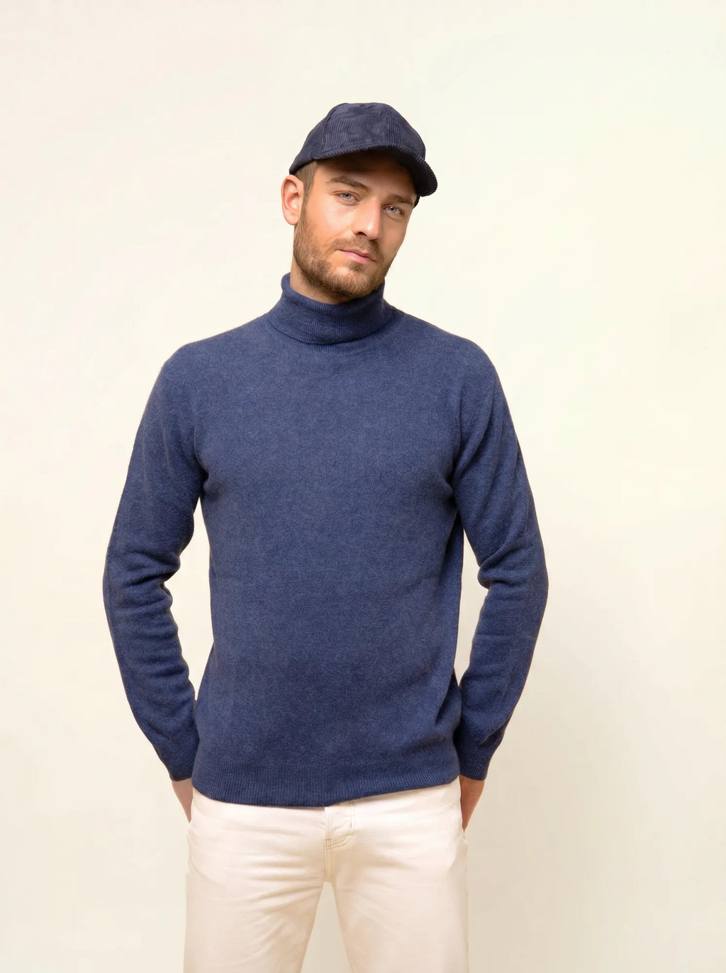 CONNOR Pull Col Roulé Océan Chiné