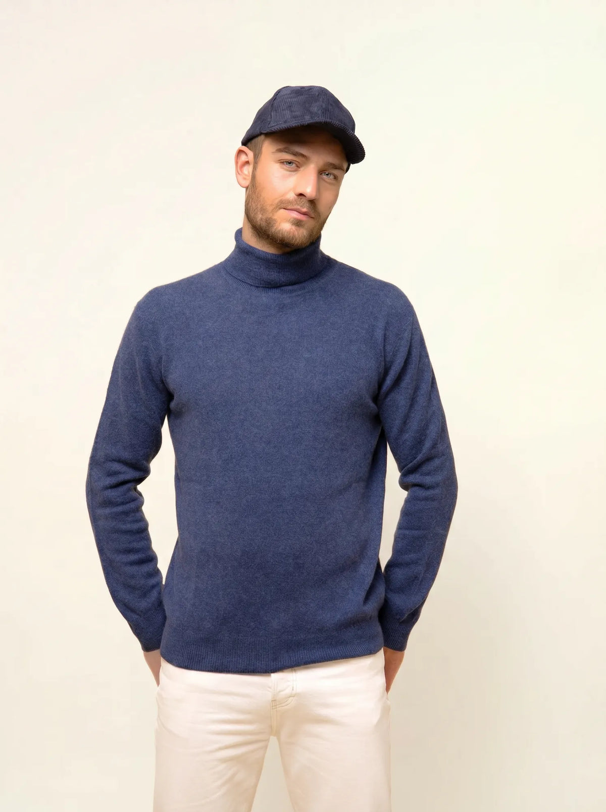 CONNOR Pull Col Roulé Océan Chiné