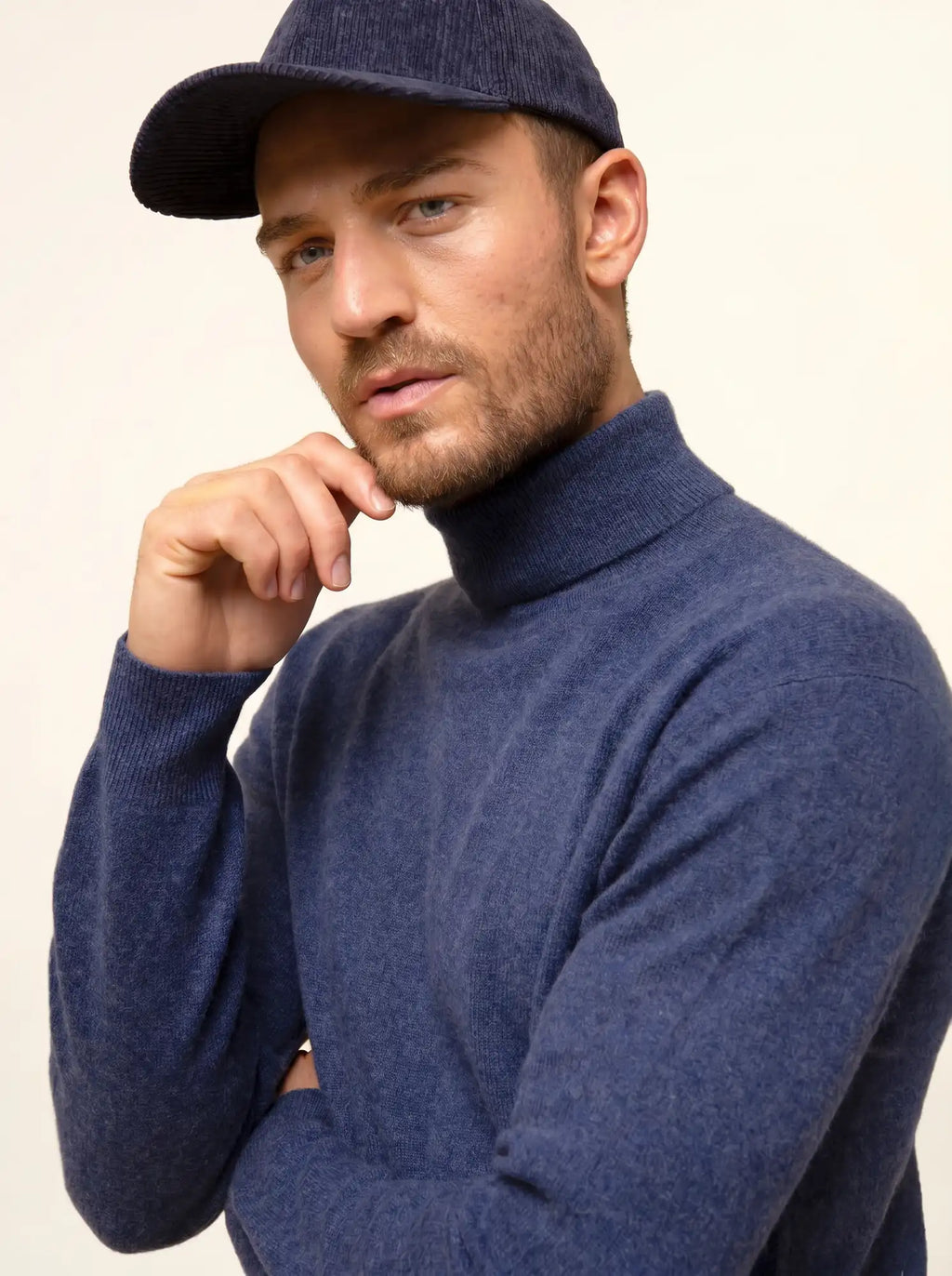 CONNOR Pull Col Roulé Océan Chiné