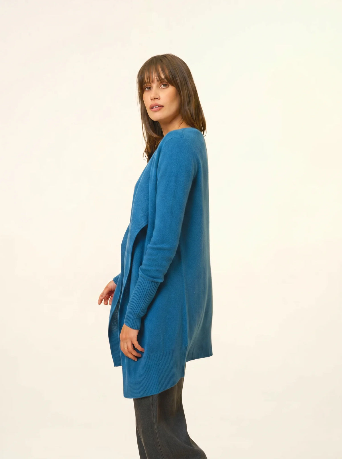 BROOKE Lange Jacke Pfauenblau