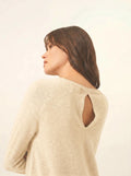 ABIGAILE Sweater Boat Neck Drop Back Lemonade