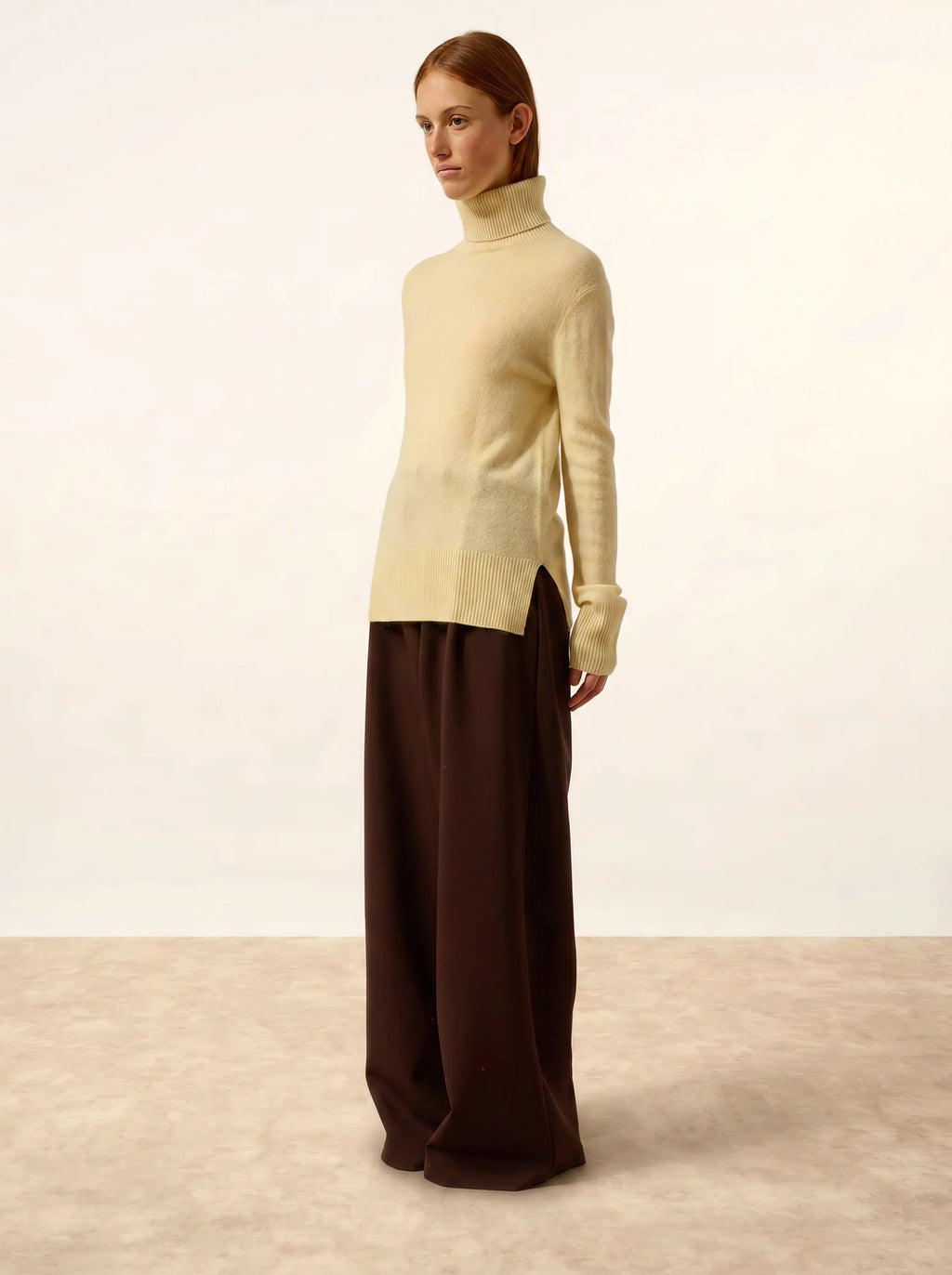 LEXIE Pull Col Roulé Limonade