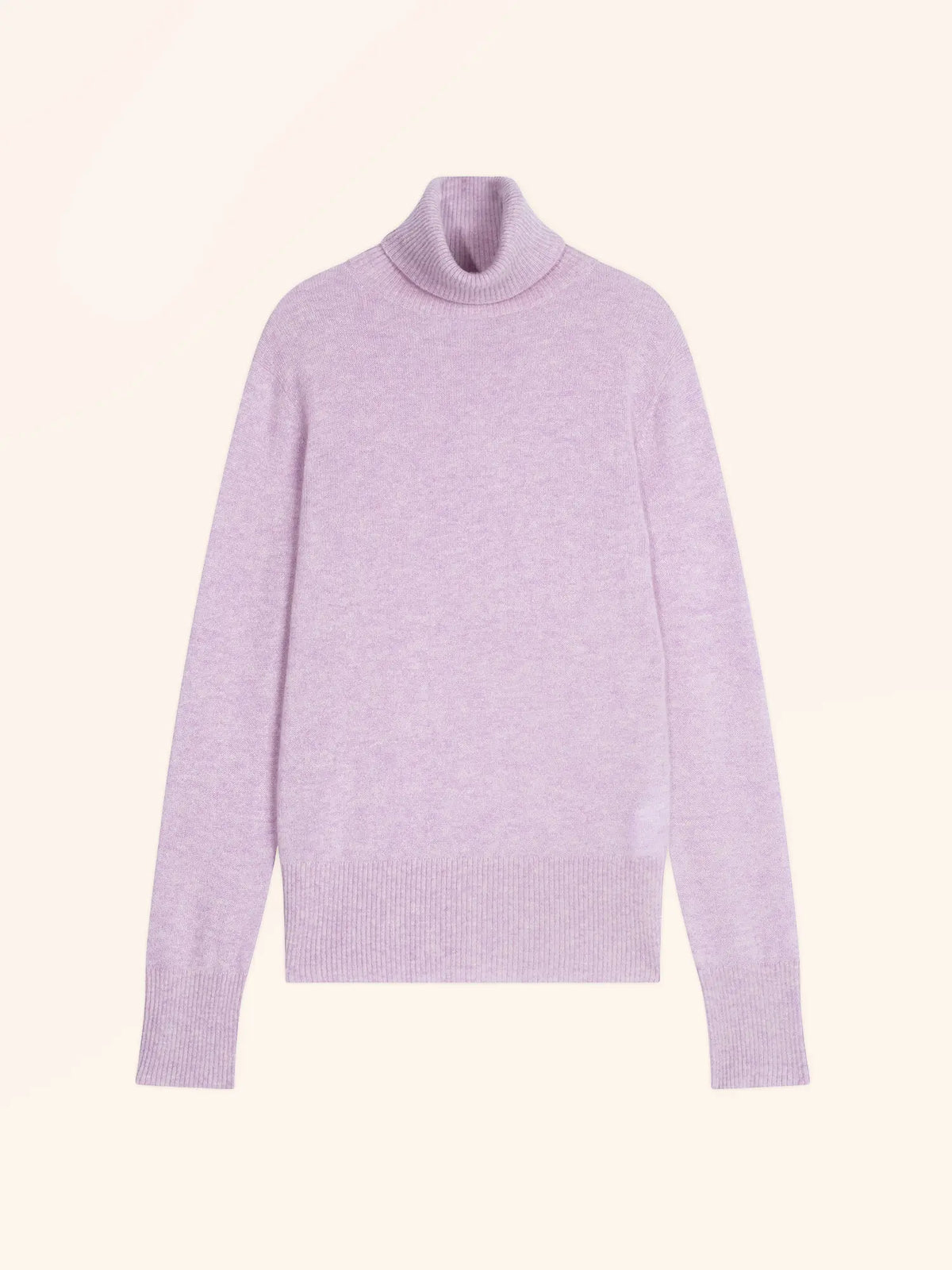 LEXIE Pull Col Roulé Mauve Chiné