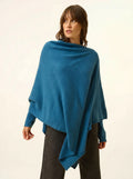 MEREDITH Poncho Pfauenblau