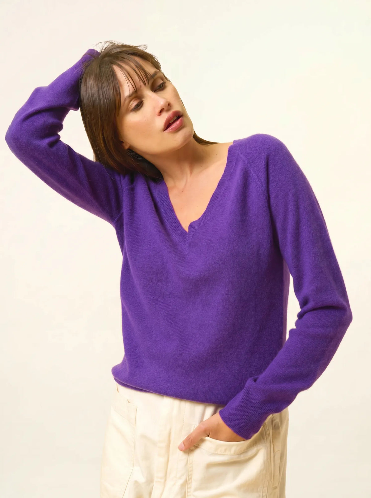 PHOEBE Pull Col V Violette