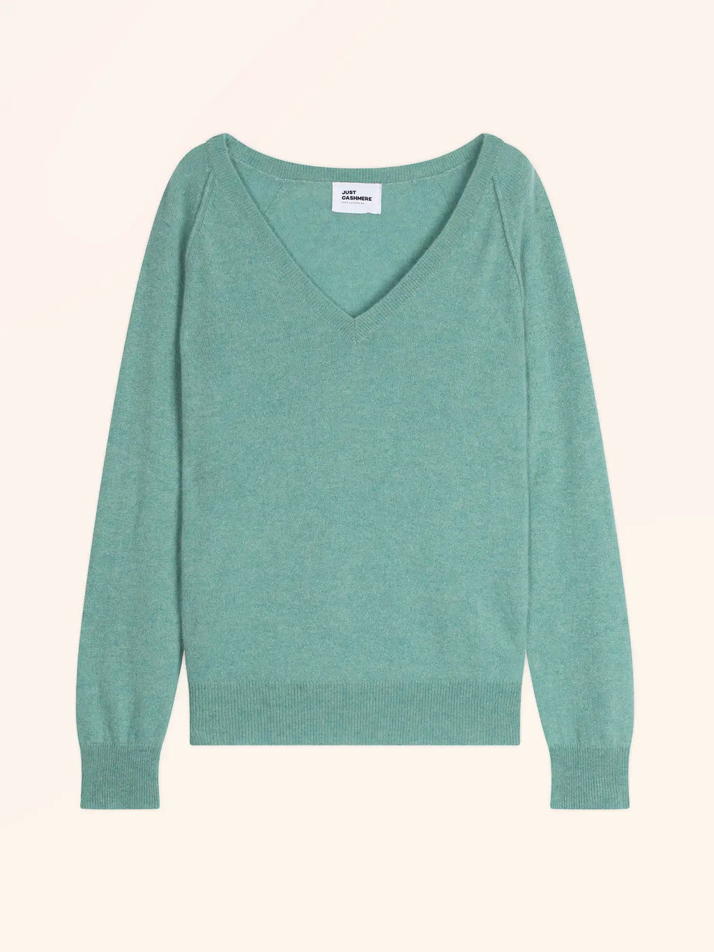 PHOEBE Pullover V-Ausschnitt Grün meliert