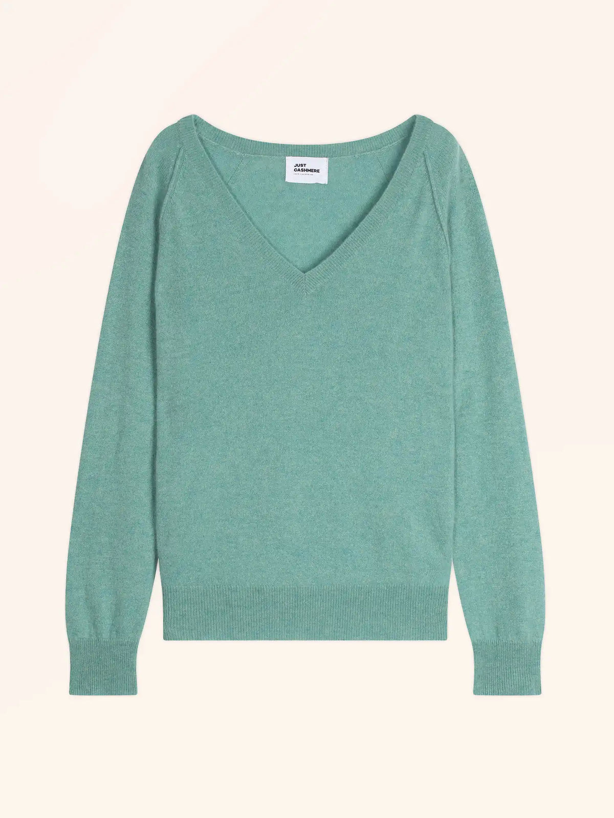 PHOEBE Pullover V-Ausschnitt Grün meliert