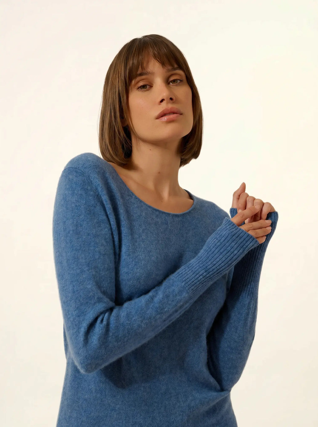 SUSAN Robe Col Rond Bleu Denim
