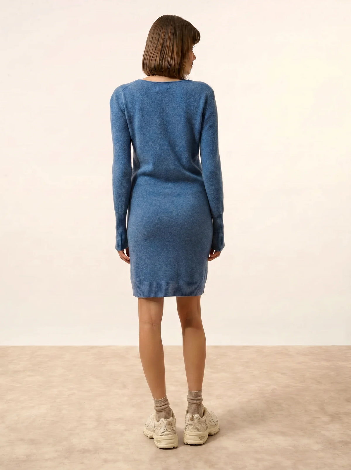 SUSAN Robe Col Rond Bleu Denim