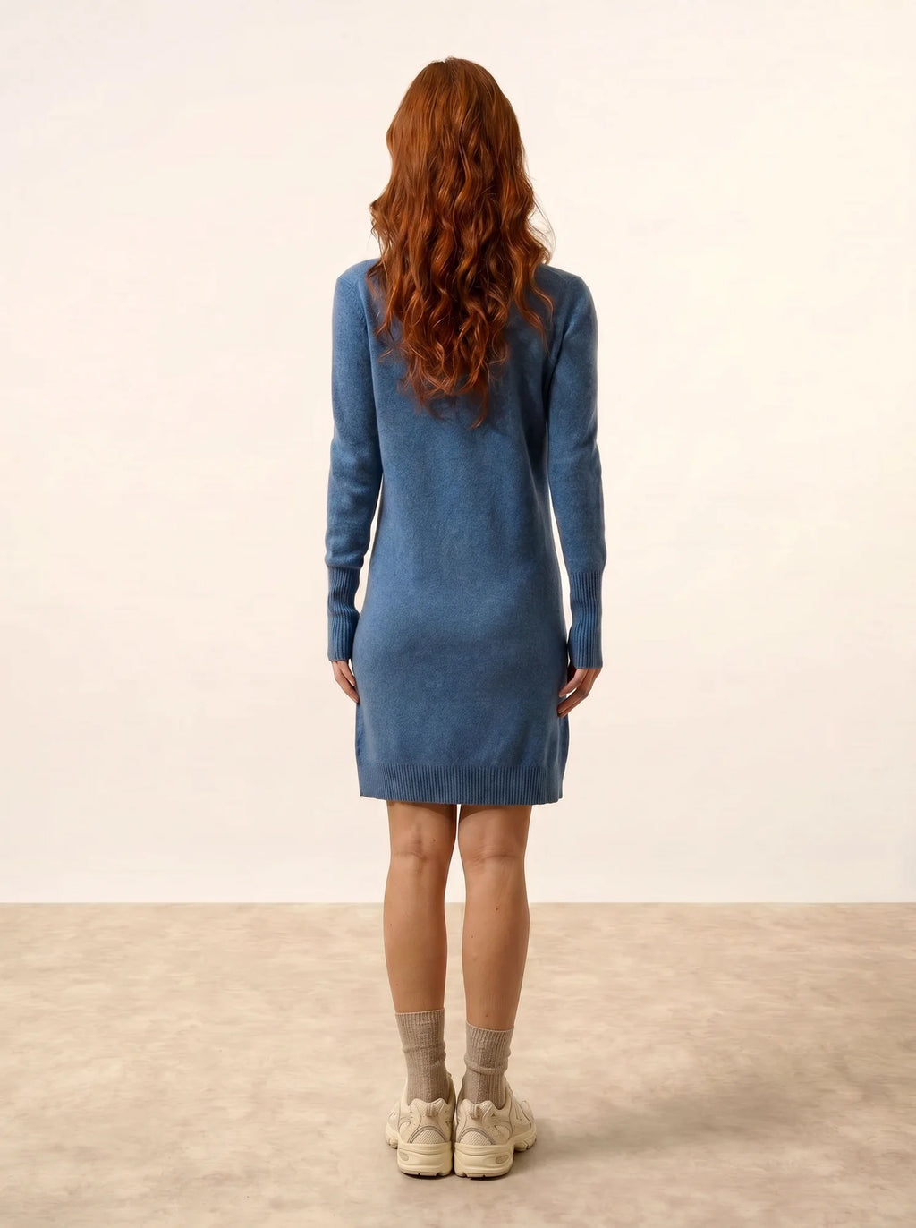 TRACY Robe Col V Bleu Denim