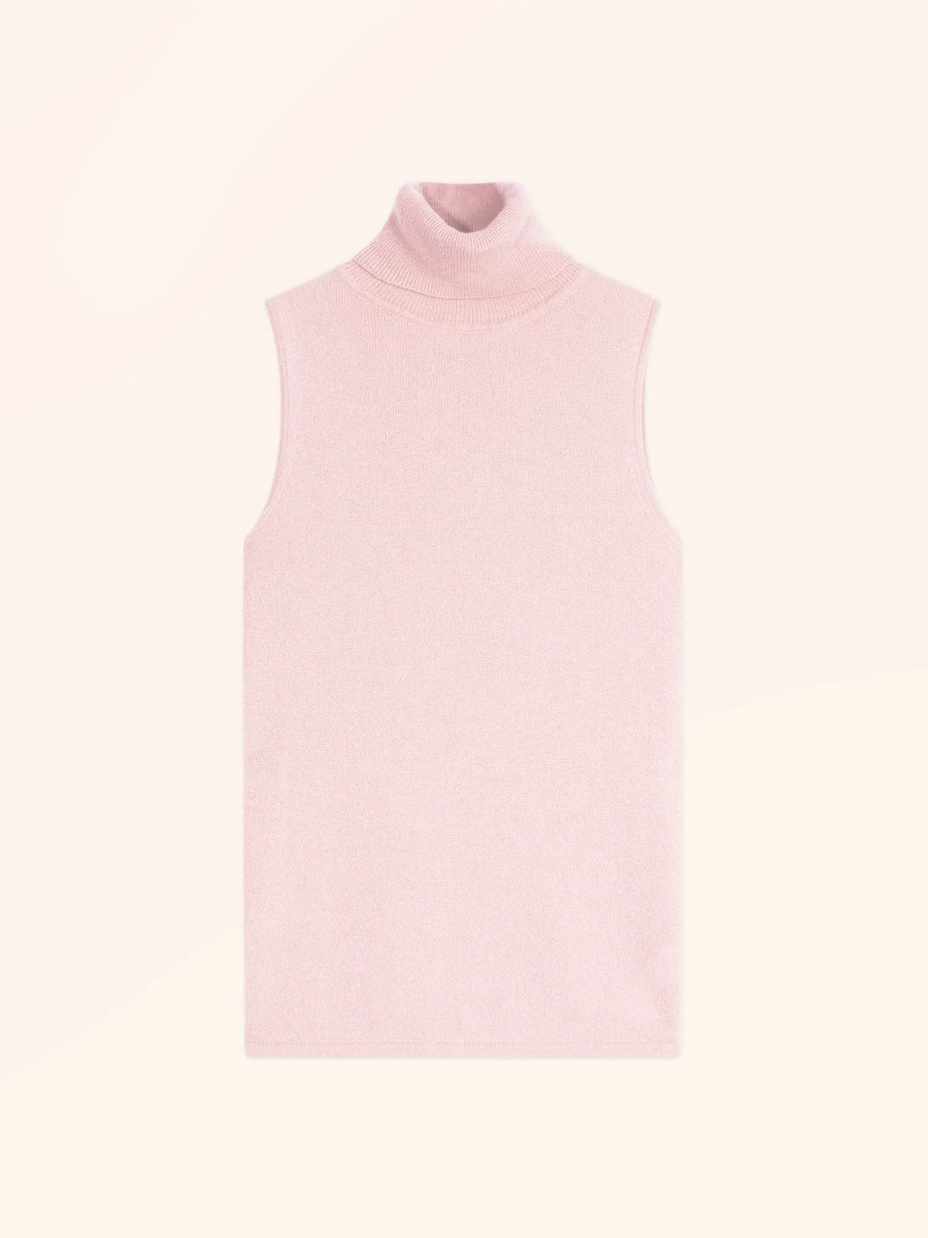 VIOLET Pull Col Roulé sans Manches Poudre