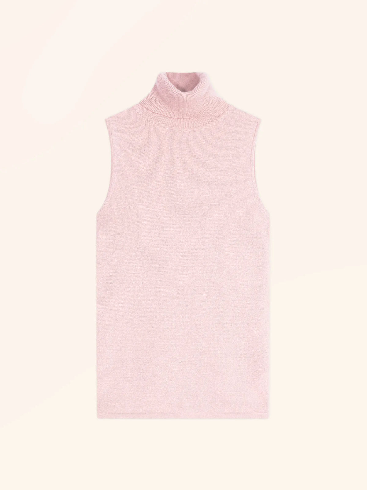 VIOLET Pull Col Roulé sans Manches Poudre