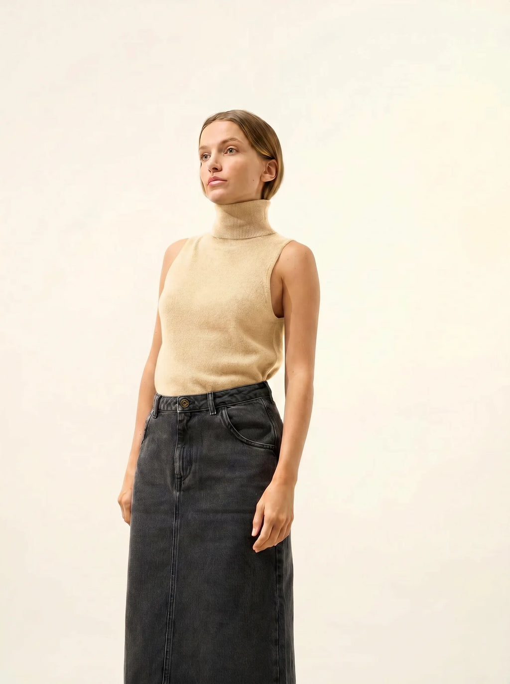 VIOLET Sweater Turtleneck Sleeveless Lemonade