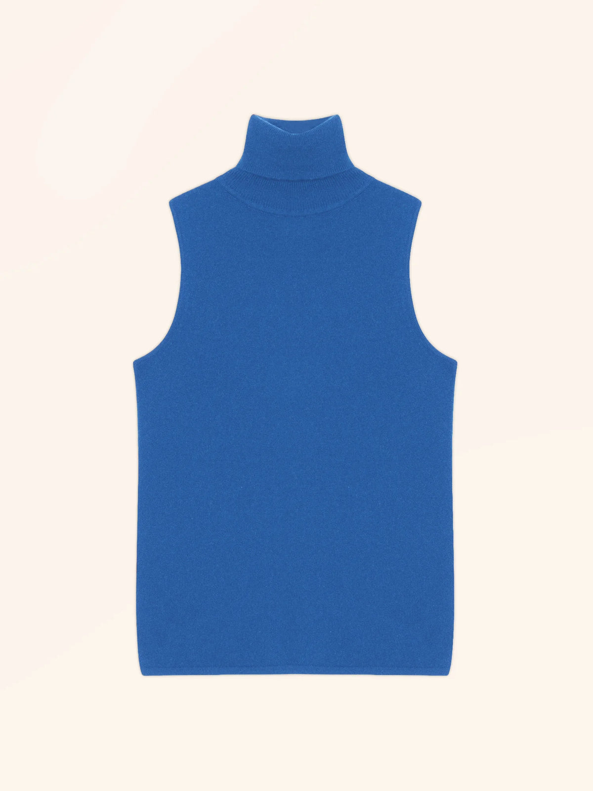 VIOLET Pull Col Roulé sans Manches Bleu Électrique