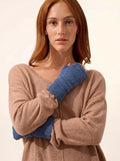 ZOE Fingerless Gloves Denim Blue