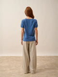 GLAMIS T-Shirt Col V Bleu Denim
