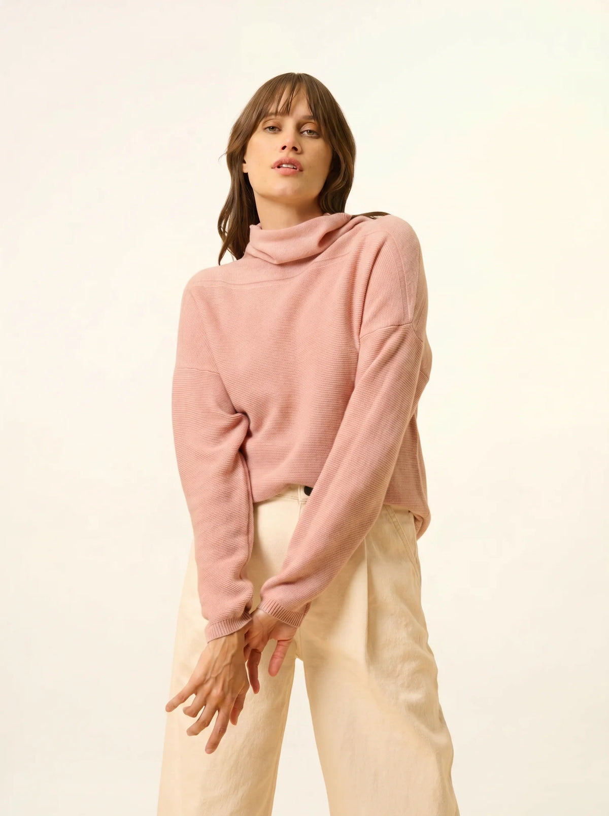 BLANTYRE Pull Col Roulé Bois de Rose