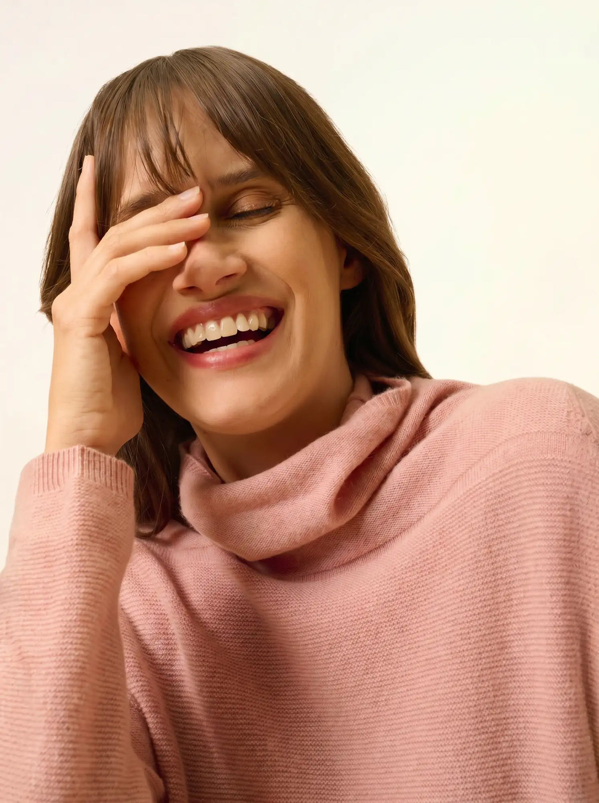 BLANTYRE Pull Col Roulé Bois de Rose