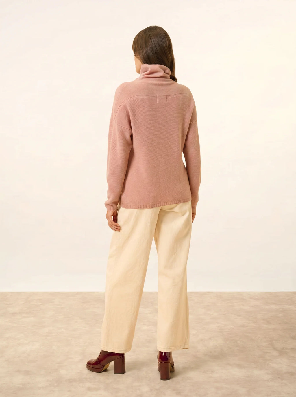 BLANTYRE Pull Col Roulé Bois de Rose
