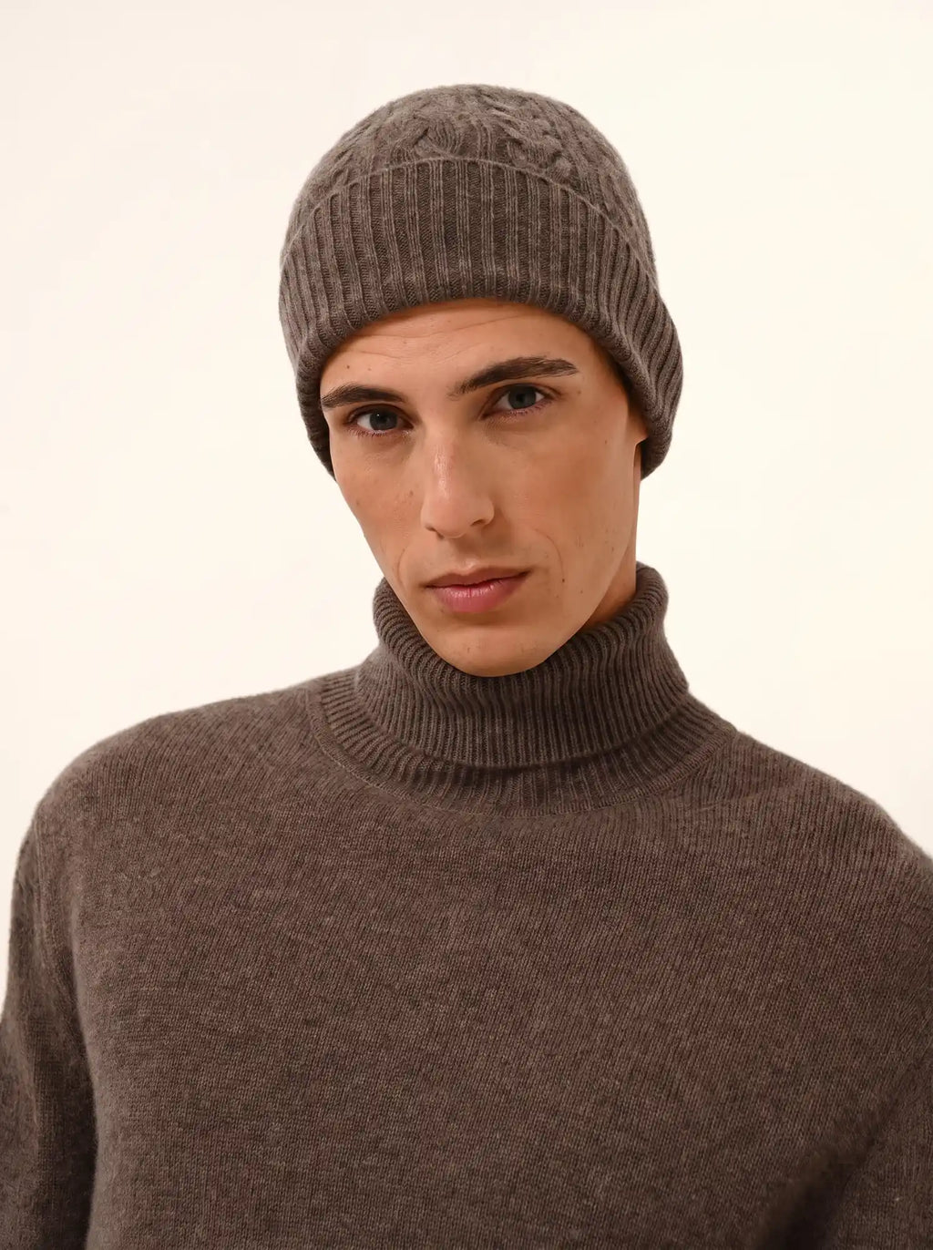 CLEO Bonnet 4 Fils Taupe Chiné