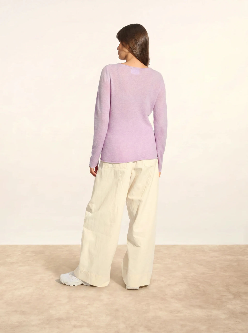 GRACE Pullover U-Boot-Ausschnitt Malvenfarben meliert