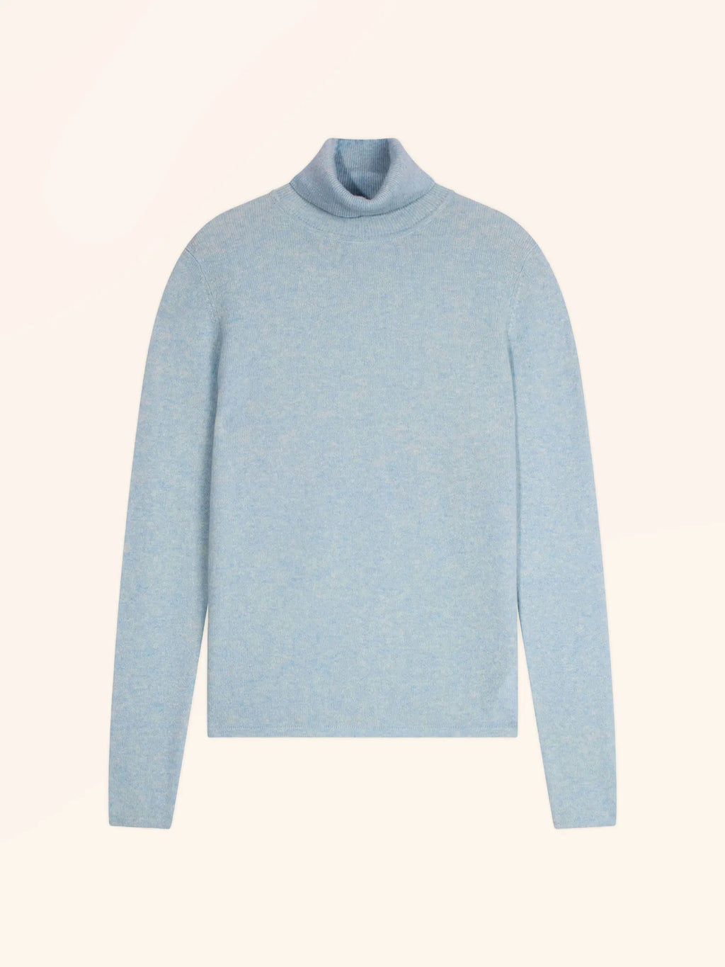 AVA Pull Col Roulé Bleu Clair Chiné