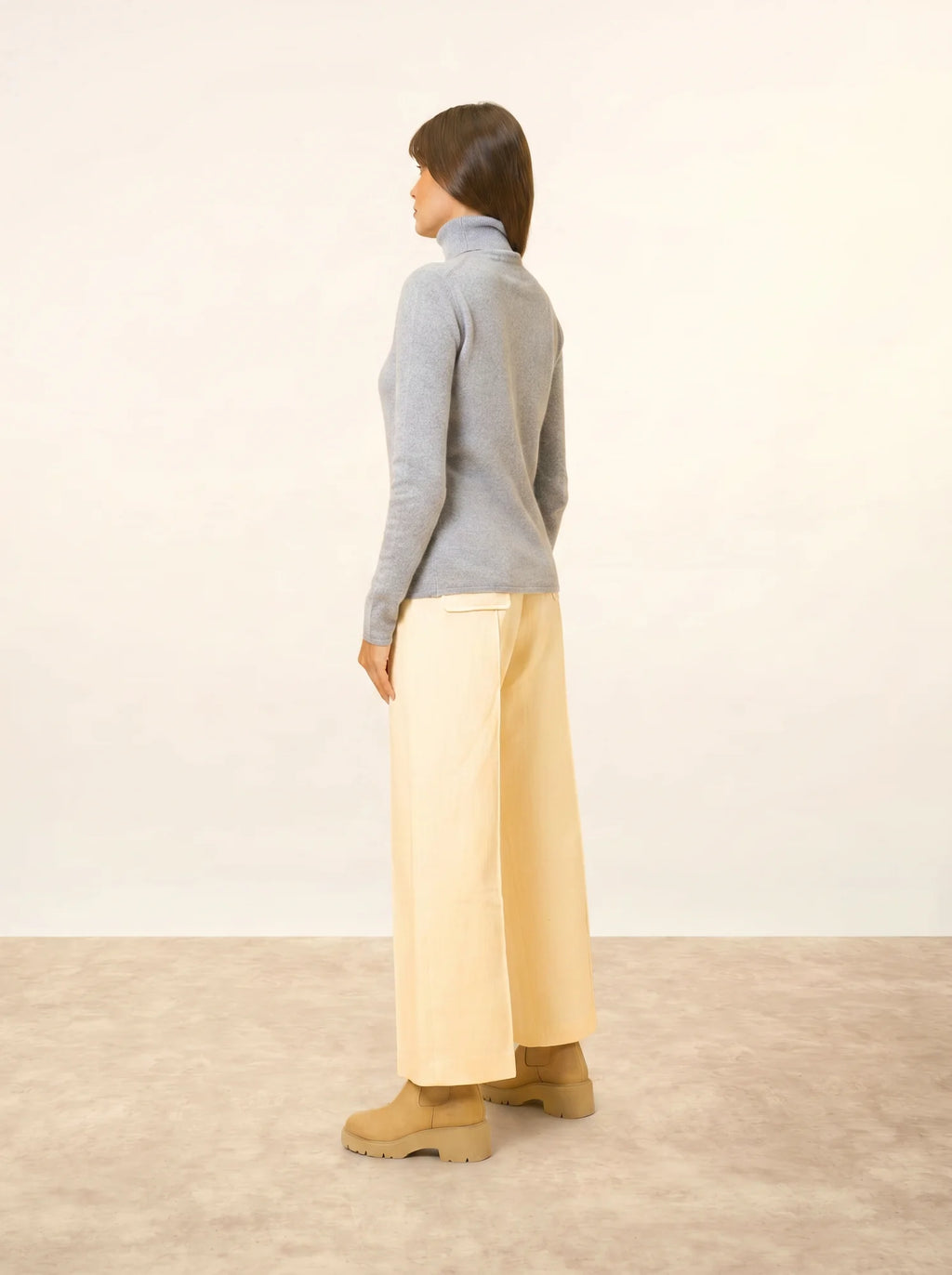 AVA Sweater Turtleneck Ivory Blue