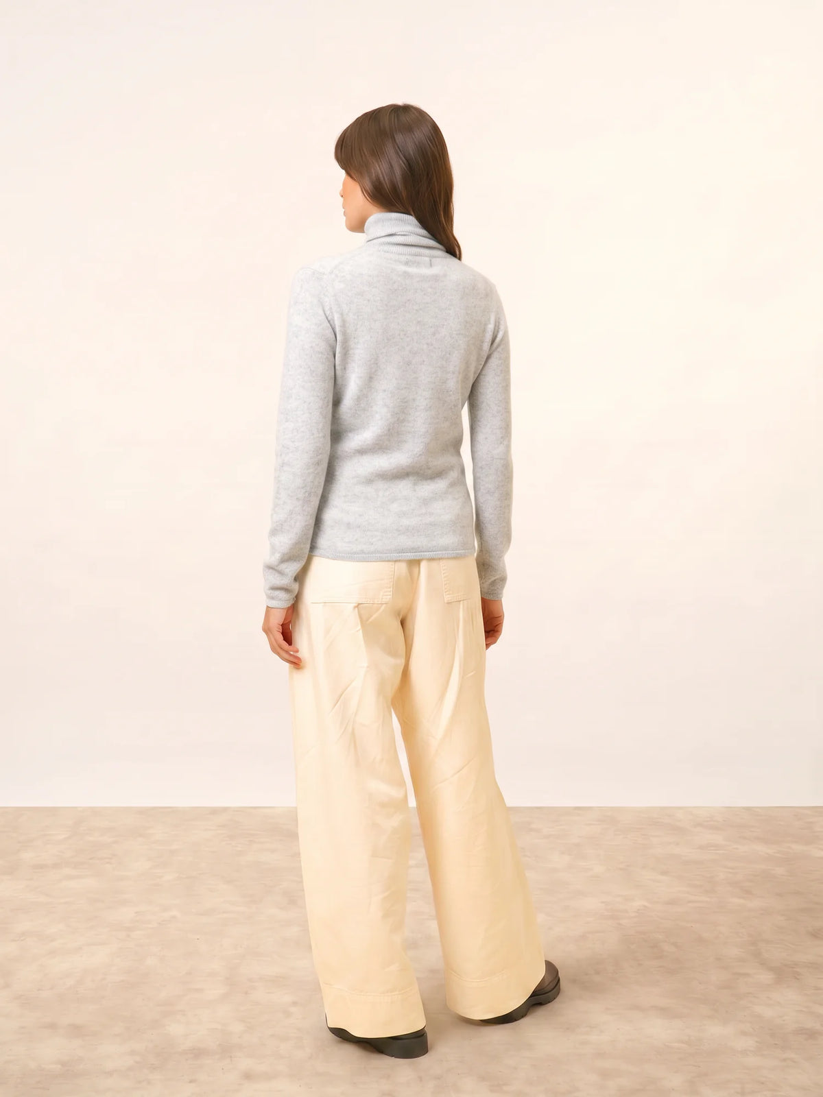 AVA Sweater Turtleneck Heather Pearl Grey