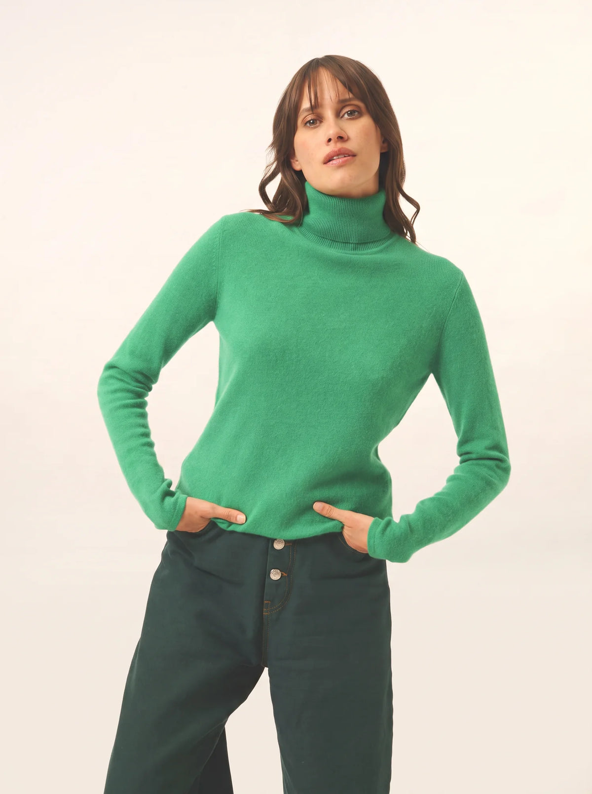 AVA Pull Col Roulé Menthe